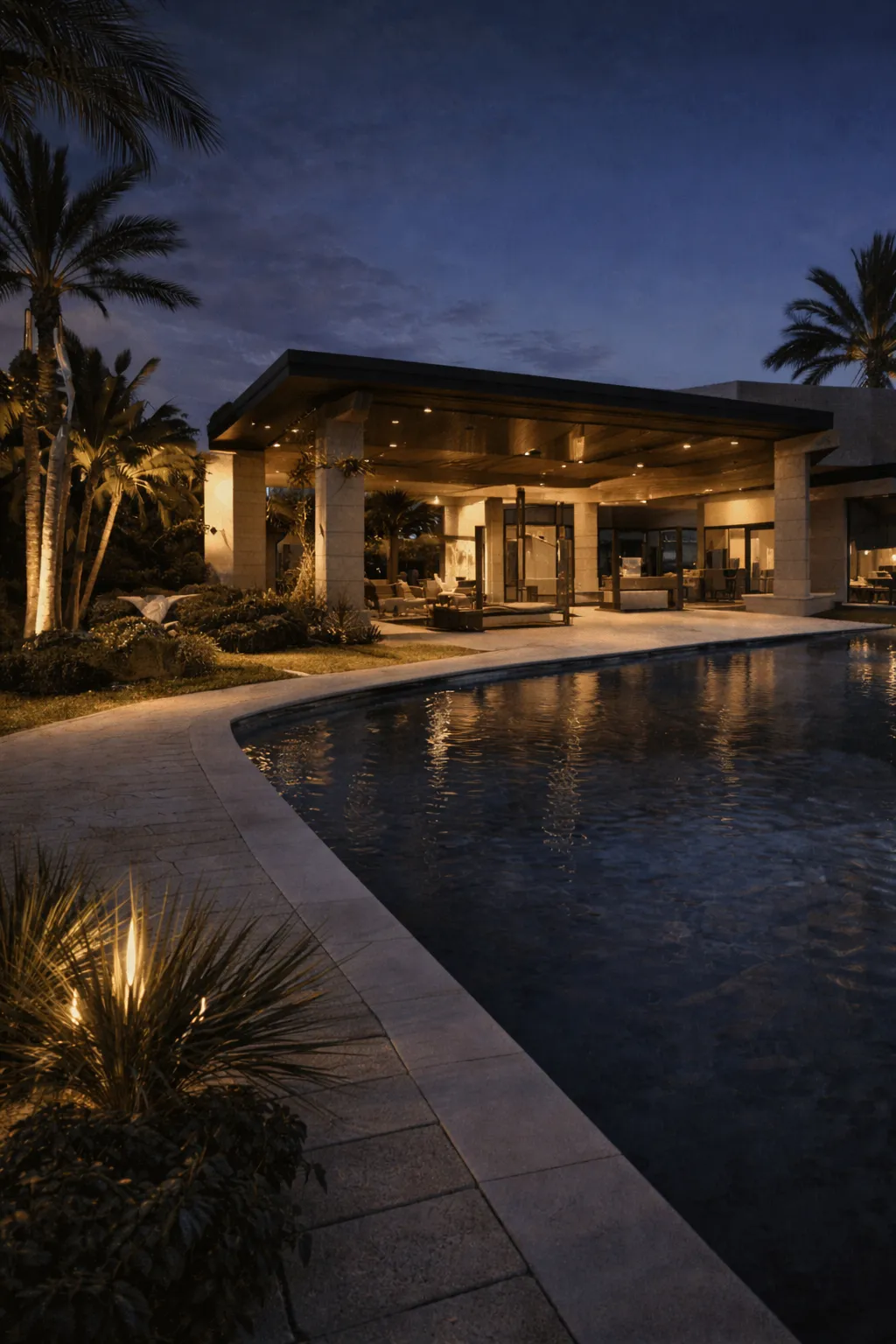 Luxury outdoor living space with pool